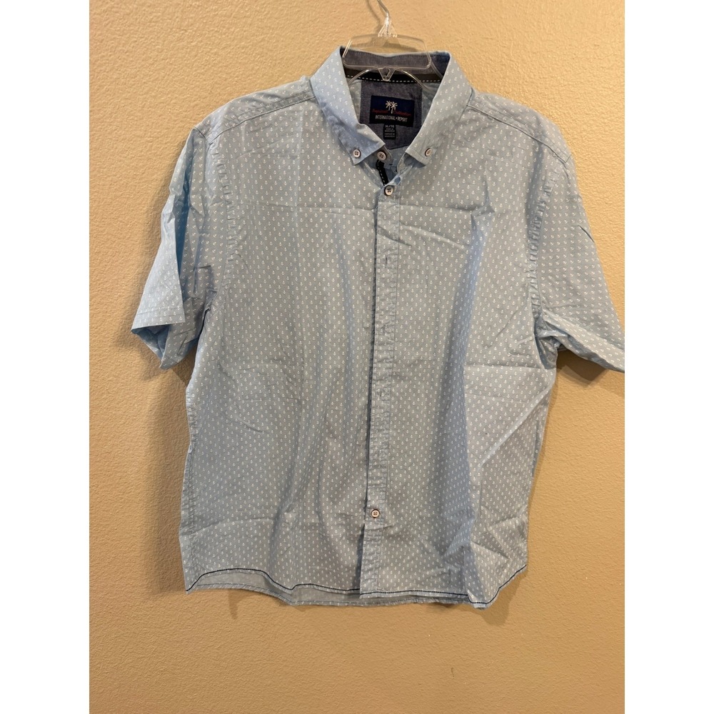 International Report Tropical Collection Mens XL Anchor Sleeve Button Down Shirt